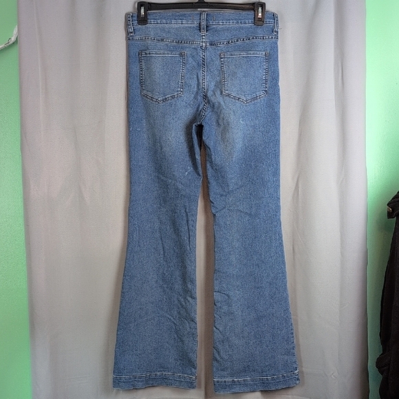 Free People Denim Blue Wide Leg Jeans - Picture 3 of 10